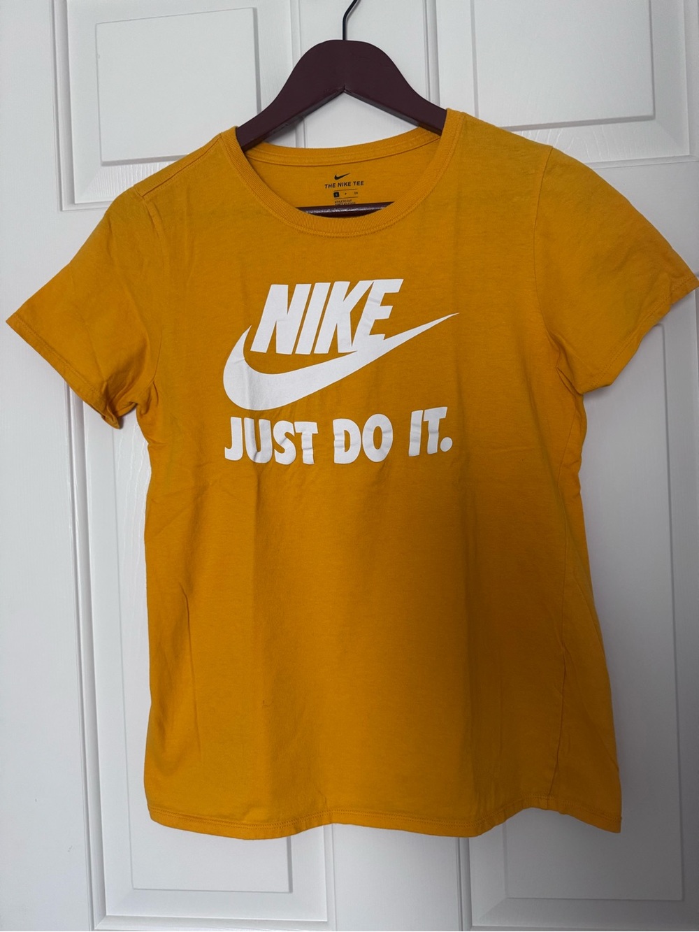 Nike Yellow Tee with White 'Just Do It' Logo